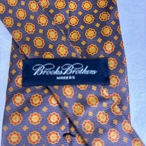 Brooks Brothers‎ Makers Mens Tie Grey Orange Floral Silk